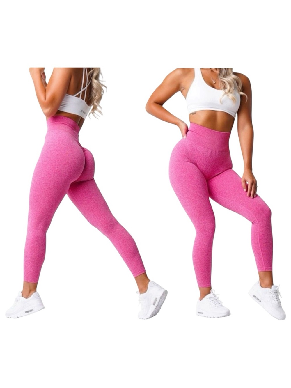 NVGTN Women's Fuschia Scrunch Seamless Leggings. Sz S